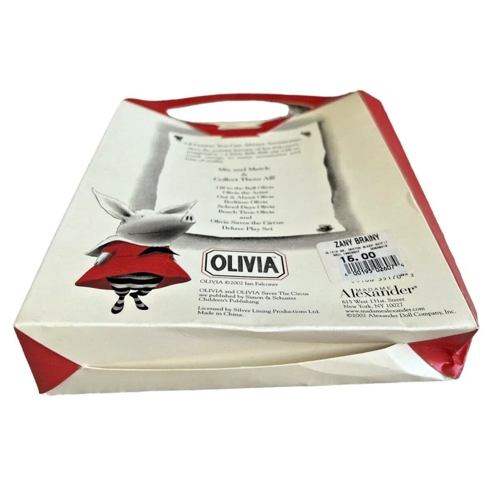 Madame Alexander Olivia The Pig Outfit Set Bed Time MIB Vintage 2002 Red Slipper